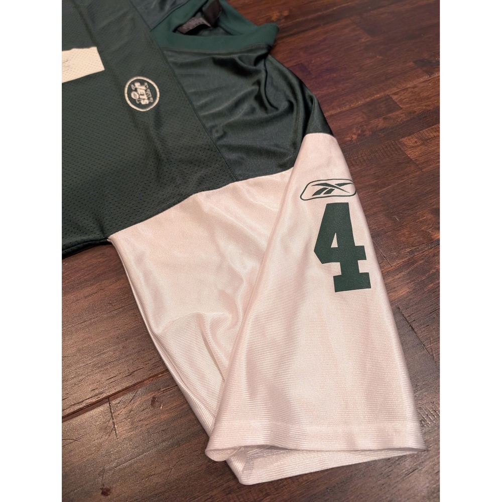 New York‎ Jets Jersey Mens XL Green White NFL Football Brett Favre 4 Reebok - Picture 7 of 11